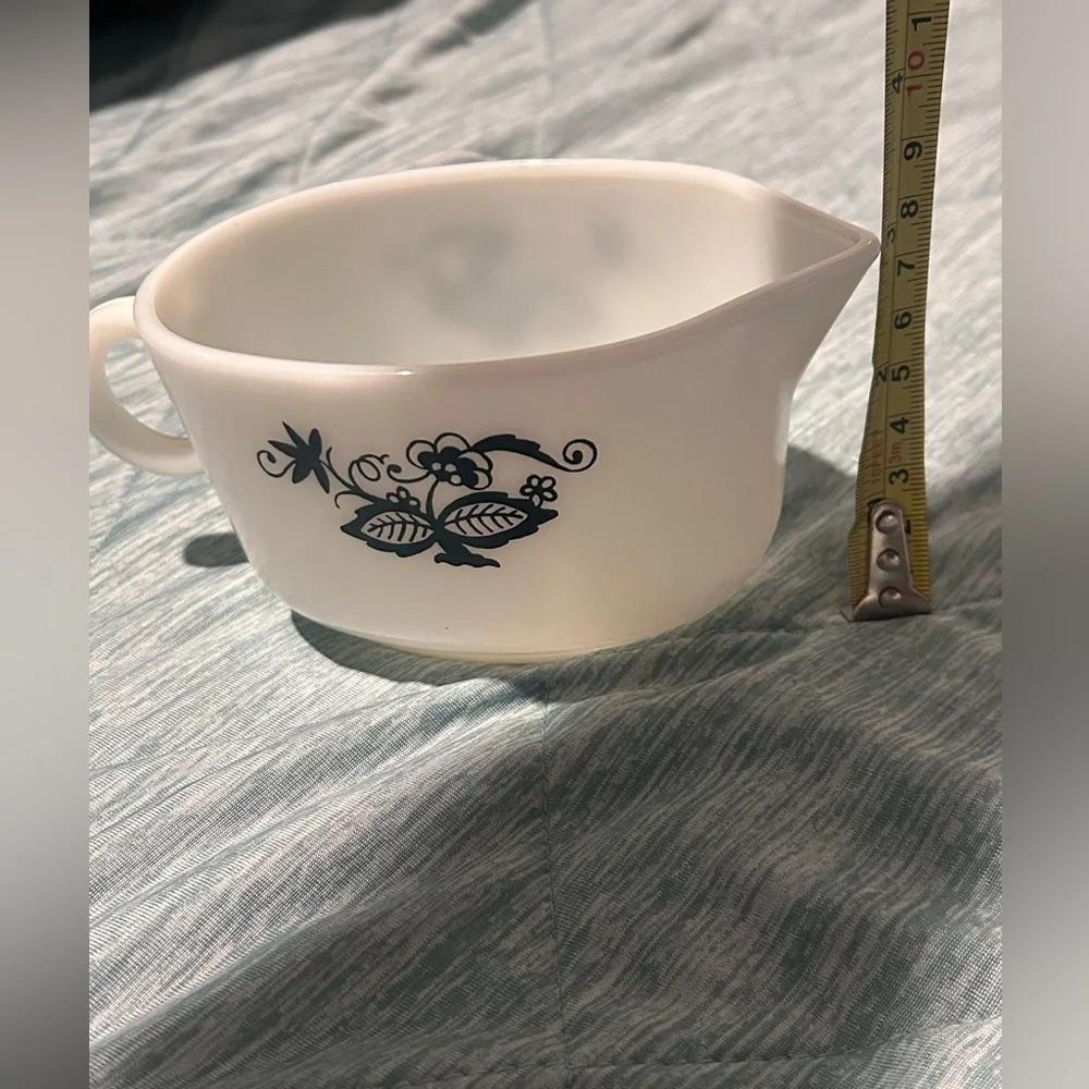 Vintage Old Town Blue Pyrex Creamer